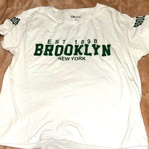 A white Brooklyn T-shirt/size large